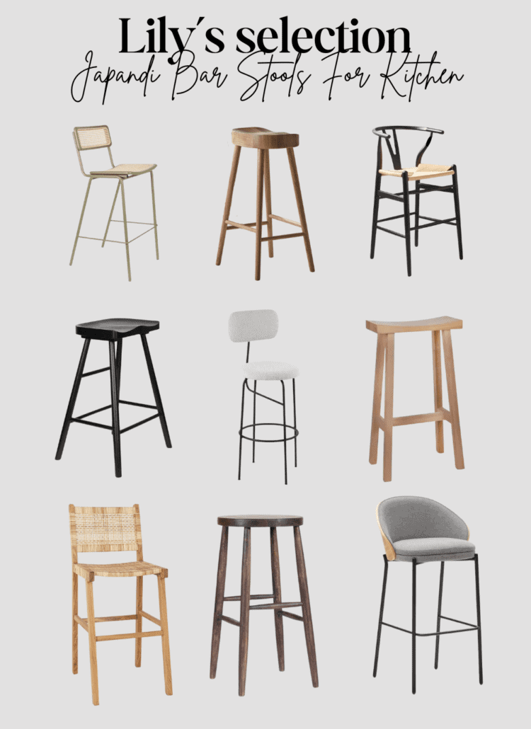 Japandi bar stools selection