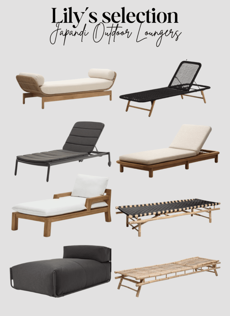 Lily's Japandi Outdoor Loungers Selection